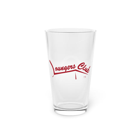 "Loungers Club 16oz Clear Glass Pint - American Made Lifestyle Beer Glass for Backyard BBQs & Home Bars" - The Loungers Club